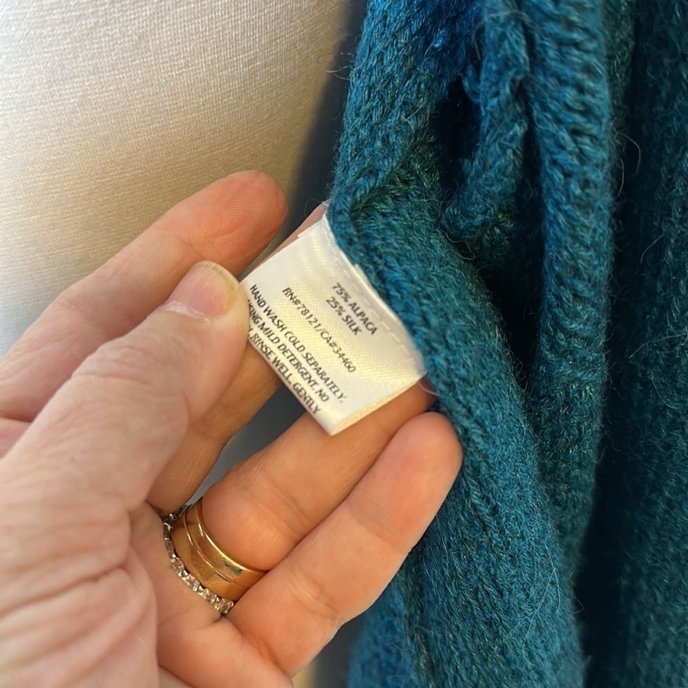 Eileen Fisher alpaca silk Blend Asymmetric cardigan - Picture 5 of 10